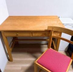 【ハウスメーカー展示品】北の住まい設計社　机　デスク　椅子　イス　チェア　無垢材