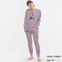 GU スヌーピー PEANUTS パジャマ スウェット パープル XXL