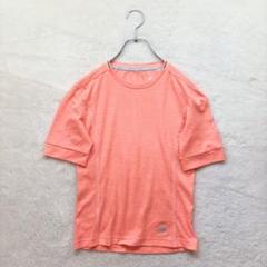 【アディダス】M オレンジピンク Tシャツ クルーネック ロゴ 春夏 スポーツ