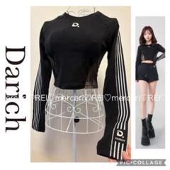 Darich ダーリッチ レース ライン 長袖 トップス ブラック