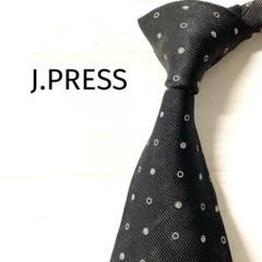 Jプレス J.PRESS ネクタイ　ドット　水玉　刺繍　ブラックのサムネイル