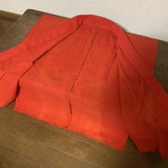 古布紅花染め　木綿古布　厚手生地　袖なし短着