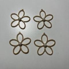 フラワーチャーム 4個セット ゴールド