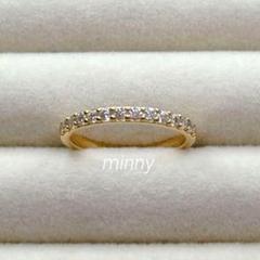 宅配便配送 モアサナイト（人工ダイヤモンド）ハーフエタニティリング 8.5号 アクセサリー