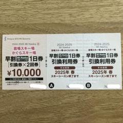 Mt. Naeba 早割1日券 引換券×2回 ¥10,000 Mt.Naeba・かぐらの早割1日券、引換券2回分