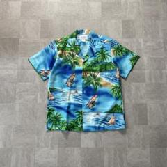 usa aloha shirt s/s blue open colour