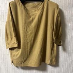 ベージュ 五分袖 Tシャツ サイドスリットカットソー(新品未使用)