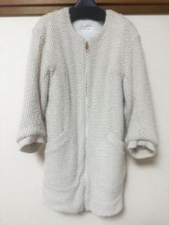 tsumori chisato 】ウール77%裏ボアニットコート☆ベージュ☆