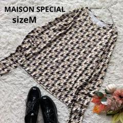 MAISON SPECIAL ハウンドトゥースプリントトップス 2022 M美品