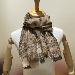 【新品タグ付き】エトロ ペイズリー シルク 大判ストール ブラック ホワイト 未使用 ETRO イタリア製 ウール×シルクストール ペイズリー柄