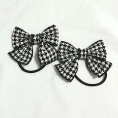 千鳥柄　リボンヘアゴム