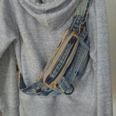 ☆デニムリメイク☆選べるパラコード‎♬2段フリル*ボディバッグ❥ハンドメイド❥ a6ddee43716fff85598daf50b12168