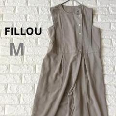 FILLOU♪ベージュ ♪ノースリーブ ♪ふんわりサロペット オールインワン　M