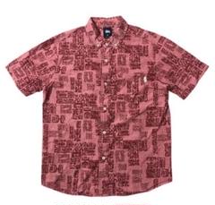 STUSSY ステューシー ロゴラベル 壁画総柄 ボタンダウン アロハ シャツ