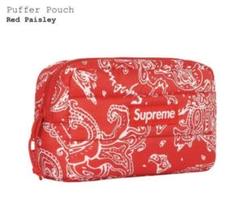 Supreme バンダナ柄 ポーチ 赤 2025年最新】supreme puffer pouchの人気アイテム - メルカリ