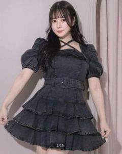 7/14発送可能♡ pium プリーツベルトデニムミニワンピース プリーツベルトデニムミニワンピース – pium