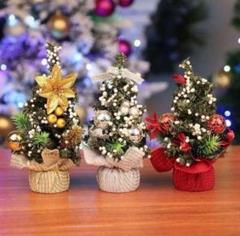 ●ミニクリスマスツリー 20cm 3個セット 赤 金 銀 飾り 室内装飾 置物