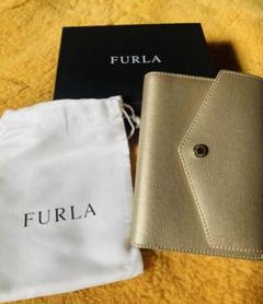 FURLAメモ帳、スケジュール帳カバー　使いやすい大きさ　ゴールド開運