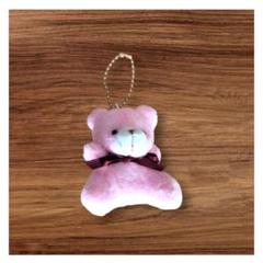 クマ型ぬいぐるみキーホルダー ピンク