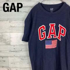 ギャップ 刺繍 ワッペン ビッグロゴ USA 星条旗 半袖Tシャツ