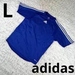 『adidas』メンズ　サッカーシャツ ユニフォーム　スポーツ　L ブルー