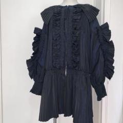 2024SS ENFÖLD エンフォルド　バックプリーツドレス　ダークネイビー BACK－PLEATS DRESS（300HS133