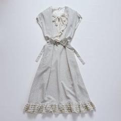 美品✨PINK HOUSE ロングワンピース　ドット　水玉　ベルト　リボン