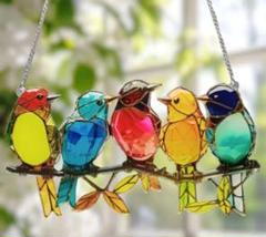 【新品】アクリル サンキャッチャー ステンドグラス風 インテリア 雑貨 小鳥