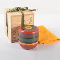 茶道具 尚峰作 古代彫 独楽塗 太駒棗 共箱 C 5435