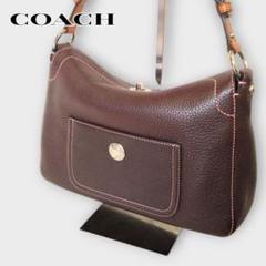 未使用】COACH ショルダーバッグ 本革 ターンロック 8A38 焦茶