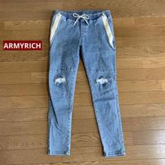 ARMYRICH クラッシュ　スキニーデニム　ストレッチ　ライトブルー　M