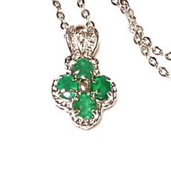 最終価格　美品　天然エメラルド　ネックレス　シルバー