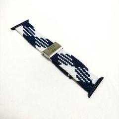 AppleWatch 38/40/41mm ベルト ブルー ホワイト 編組