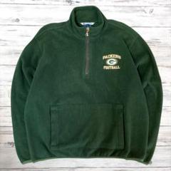 Champion　NFL☆ハーフジップフリース L 刺繍ロゴ グリーン 817