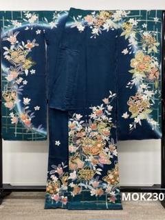 新品未使用　振袖 　未仕立て　 仮絵羽 　水色系　梅　古典柄　リメイク 未仕立て 振袖 単品「水色 八重梅」日本製 仮絵羽 振り袖 正絹