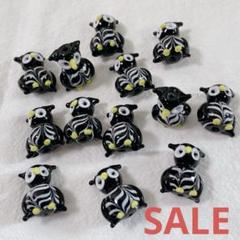 hs054/SALE！とんぼ玉◇福をよぶフクロウ 13個