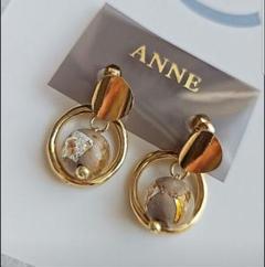 ANNE ゴールドトーン フープイヤリング