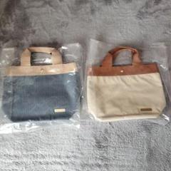 ◆新品未使用◆リンガーハット　コーデュロイバッグ　ネイビー　ベージュのサムネイル
