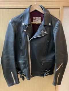 AD-02 Sheepskin Double Riders Jacket in Black Teacore – Blue