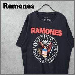 古着 ラモーンズ 希少 ビッグプリント Tシャツ ブラック USサイズ