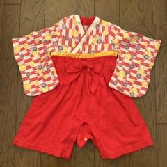 赤と花柄のセレモニースーツ 80cm
