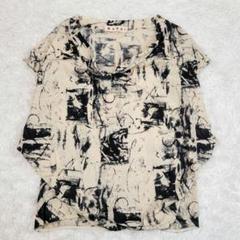 美品☆MARNI マルニ 変形 コットン ブラウス モノトーン フレンチスリーブ 美品☆MARNI マルニ 変形 コットン ブラウス モノトーン