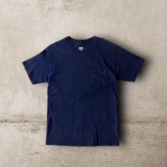 USA古着ヘインズHanesポケットTシャツ半袖無地ブランクプレーン紺ネイビー