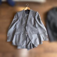 グレー ストライプ ビジネススーツ　2セット