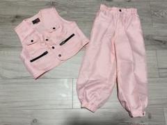 キッズ 作業着 職人 セットアップ 女の子 ニッカポッカ 90 ピンク 鳶 子供
