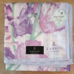 LANVIN COLLECTION フラワープリント 大判ハンカチ