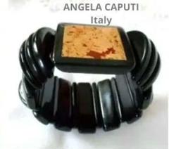 新品未使用 ANGELA CAPUTIの11連からなるアンバーストレッチバングル