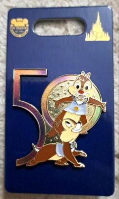 WDW50周年　フロリダ　ピンバッジ　チップ&デール