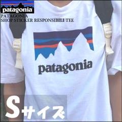入手困難☆Sサイズ☆パタゴニア ショップ ステッカー 白 メンズ Tシャツ