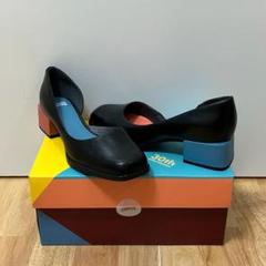 37 新品 CAMPER Twins スクエアトゥ レザーパンプス 国内正規品